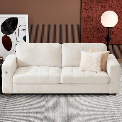 111.4-Inch L-Shaped Modular Cloud Sofa  Chenille 4-Seater with Ottoman & Deep Seat Design