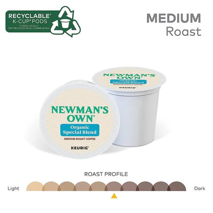 Newman’s Own Organics Medium Roast Coffee K-Cup Pods, 96 Count, USDA Organic, Fair Trade Certified