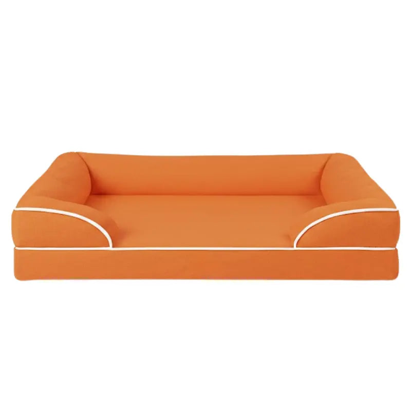 Orthopedic Pet Bed with Memory Foam Core, Protective Bolsters, and Removable Cover
