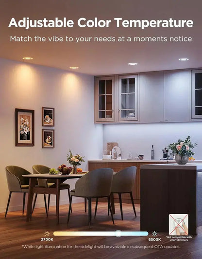 6″ Dimmable Smart Canless Recessed Light  1100LM Brightness, Integrated Junction Box