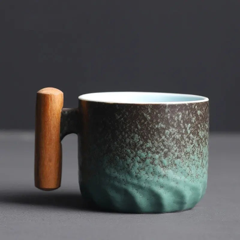Zonema Ceramic Coffee Set  Minimalist Mug, Matching Saucer & Spoon