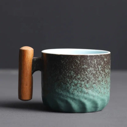 Zonema Ceramic Coffee Set  Minimalist Mug, Matching Saucer & Spoon