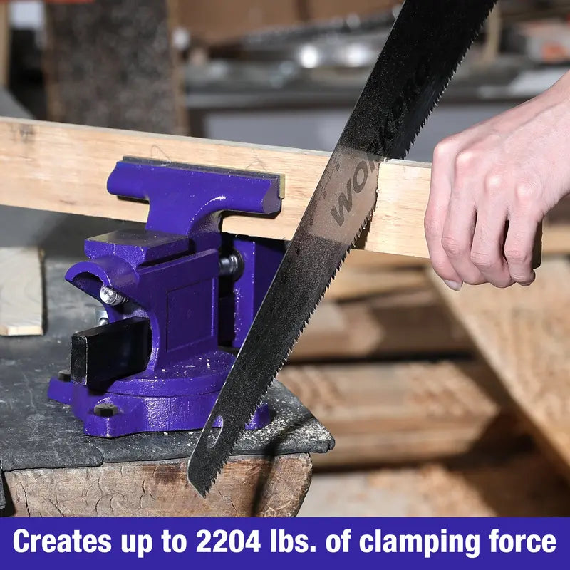 WORKPRO 4.5-Inch Bench Vise  Heavy-Duty Cast-Iron Workbench Clamp