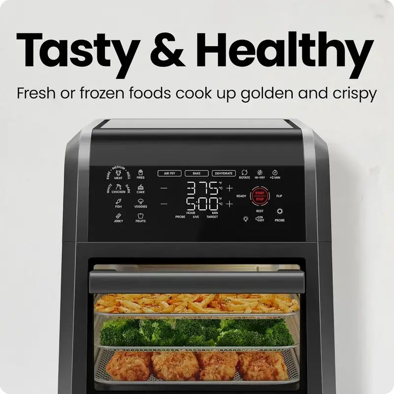 CHEFMAN ExacTemp 12-Quart Smart Air Fryer  Built-In Precision Cooking Thermometer