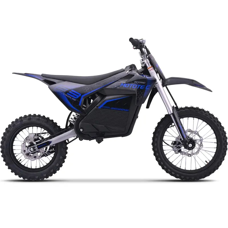 MotoTec 72V Pro Electric Dirt Bike  5000W Lithium-Powered Off-Road Motorcycle in Blue