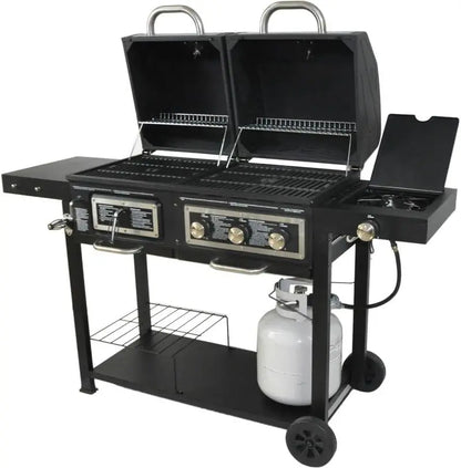 Dual-Fuel Grill: Charcoal + Propane Combination Cooking System for Versatile Outdoor Grilling