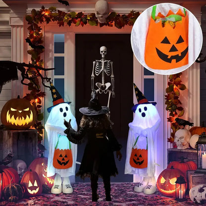 Halloween Porch Decor: 4-Pack Glow-in-the-Dark Jack-O’-Lanterns for Trick-or-Treating