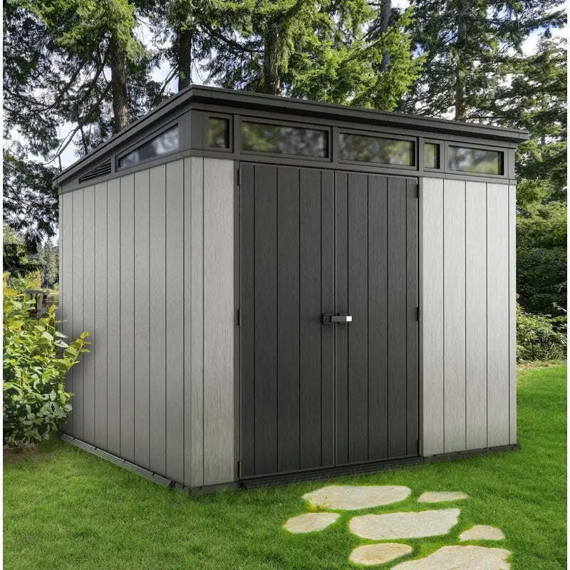 Artisan 9′ x 7.5′ Plastic Storage Shed  Durable, Low-Maintenance Outdoor Utility Structure