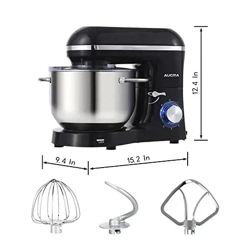Aucma 6.5-Quart 660W Tilt-Head Stand Mixer  6-Speed Kitchen Food Mixer with Stable Base