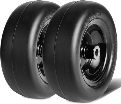 15×6-6″ Lawn Tractor Tires  2-Pack Turf Pneumatic Tire & Wheel Assemblies with Hub Adapters for Riding Mowers