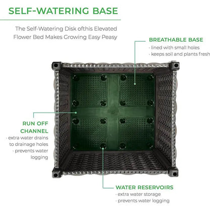BACKYARD EXPRESSIONS PATIO · HOME · GARDEN Backyard Expressions 16 in. x 16 in. x 18 in. Resin Wicker Elevated Garden Bed 911216
