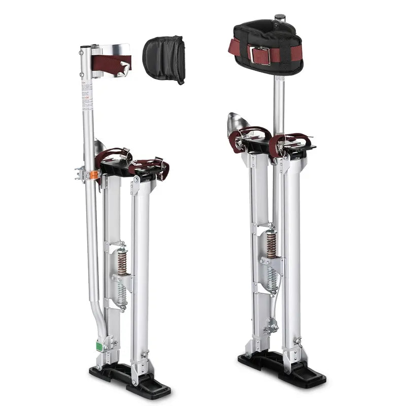 Yescom Drywall Stilts 24″-40″ Adjustable Aluminum Tool Stilt with Knee Pad Protection for Painting Painter Taping Silver