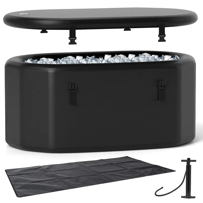 Extra-Large 129-Gallon Inflatable Ice Bath Tub — Multi-Layer Cold Plunge System for Athletes with Lid and Pump