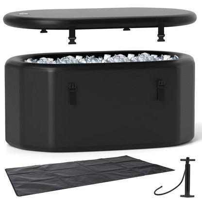 Extra-Large 129-Gallon Inflatable Ice Bath Tub — Multi-Layer Cold Plunge System for Athletes with Lid and Pump