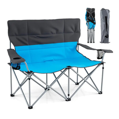 Dual-Seater Folding Camping Couch  Compact Double Chair for Outdoors