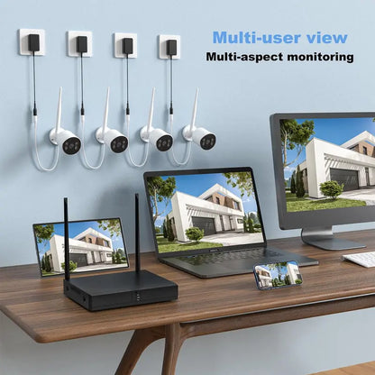 Topvision 4Pcs Security Wired Camera System, 8CH 3MP NVR Home Security, 1080P IP Security Surveillance Cameras