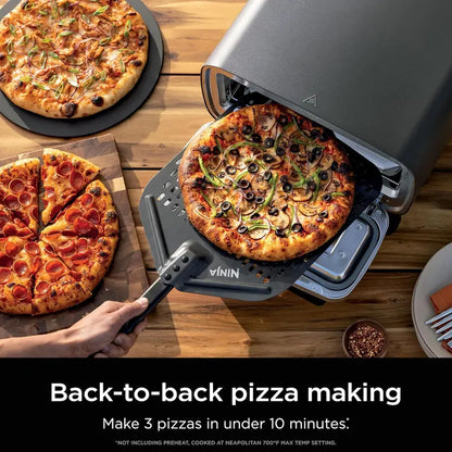 Ninja Artisan MO201 Outdoor Pizza Oven — 12-Inch Capacity, 700°F Max, 3-Minute Pizza, Electric Heat, Bake/Broil/Proof/Warm Functions
