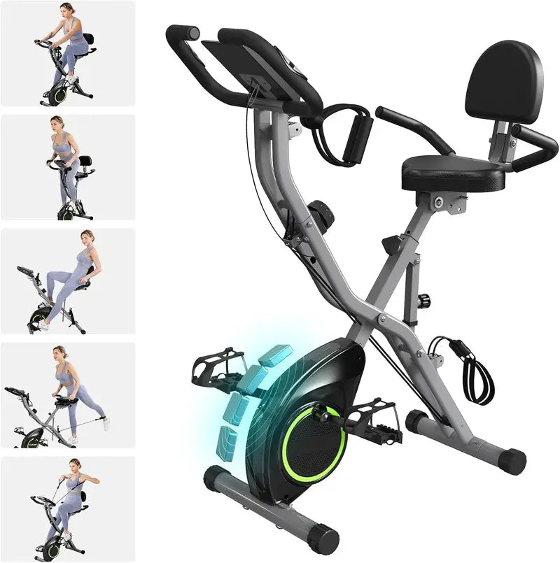 817X Foldable Indoor Exercise Bike  16-Level Magnetic Resistance, 300 LB Capacity, Quiet 2025 Design