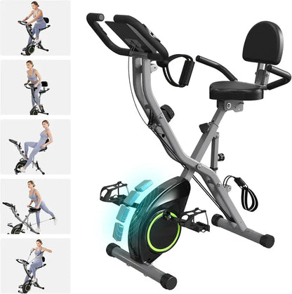 817X Foldable Indoor Exercise Bike  16-Level Magnetic Resistance, 300 LB Capacity, Quiet 2025 Design