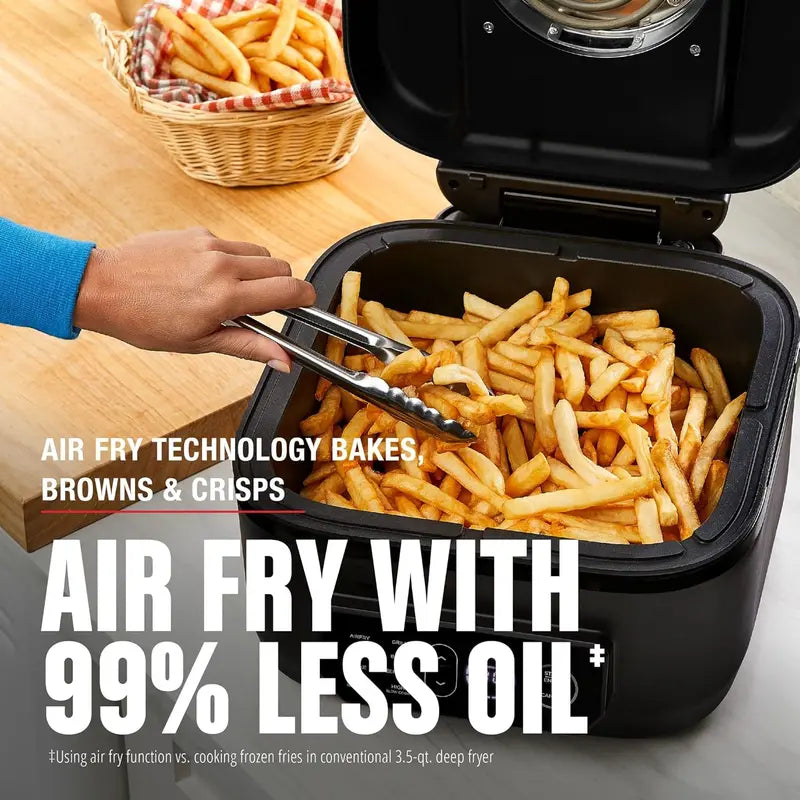 George Foreman Beyond Grill MCAFD800D: 7-in-1 Electric Indoor Grill Featuring Air Fry, Sear, and Smokeless Technology for Versatile Home Cooking