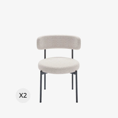 Lot de 2 chaises de table velours cr me Scarlett