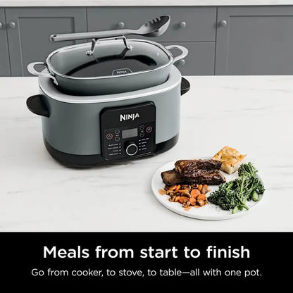 8.5-Quart Multi-Cooker  8-in-1 Functionality, Oven-Safe Pot, Glass Lid & Spoon