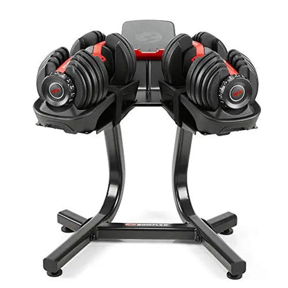 Bowflex SelectTech Dumbbell Stand with Integrated Media Rack  Adjustable Weight Storage Solution