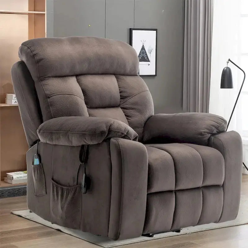 Large Power Lift Recliner — Full-Body Massage, Heat Function & Concealed Cup Holder