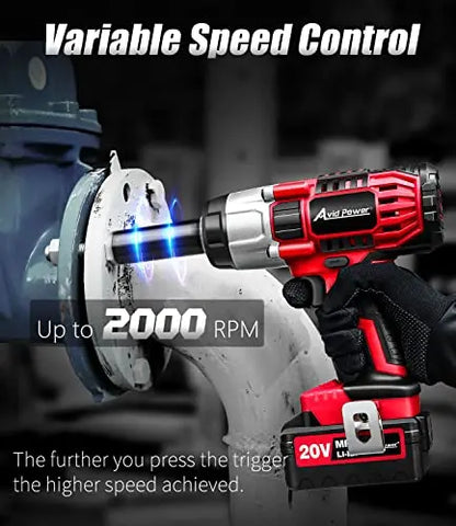AVID POWER Cordless Impact Wrench, 1/2 Impact Gun with 3A Li-ion Battery