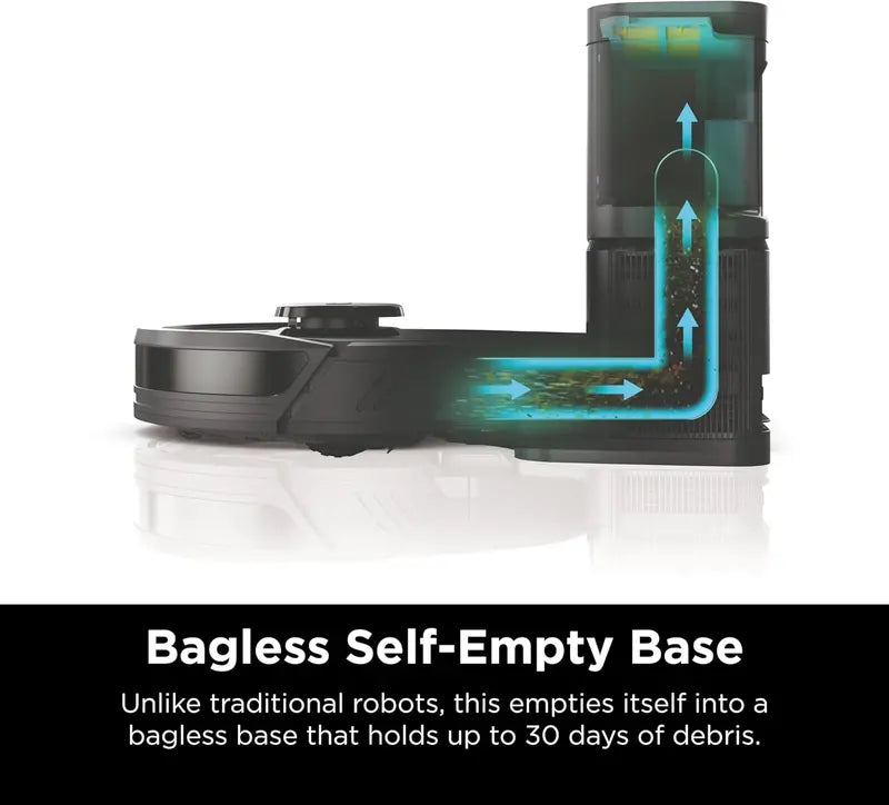 Cool Grey Voice-Controlled Robot Vacuum  Matrix Clean Mapping, 60-Day Self-Empty Base & All-Surface Cleaning Performance