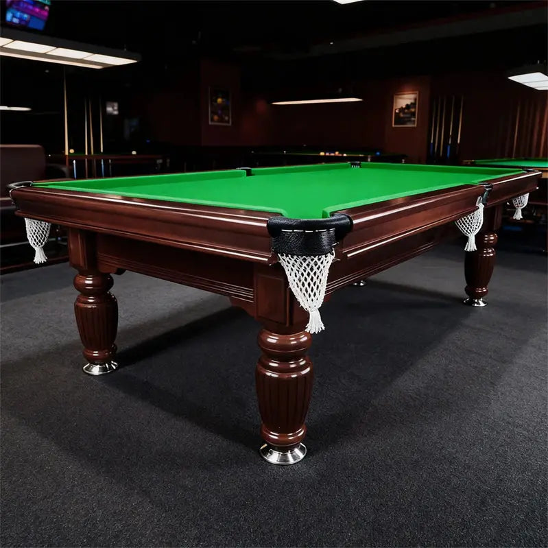 Classic Slate-Finished 8-Foot Pool Table  Walnut Wood Frame with Full Cue & Ball Set for Home Use