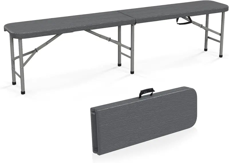 6-Foot Commercial-Grade Folding Bench  High-Strength Plastic Seat for Indoor/Outdoor Use
