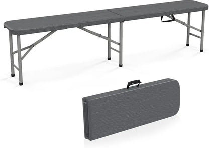 6-Foot Commercial-Grade Folding Bench  High-Strength Plastic Seat for Indoor/Outdoor Use