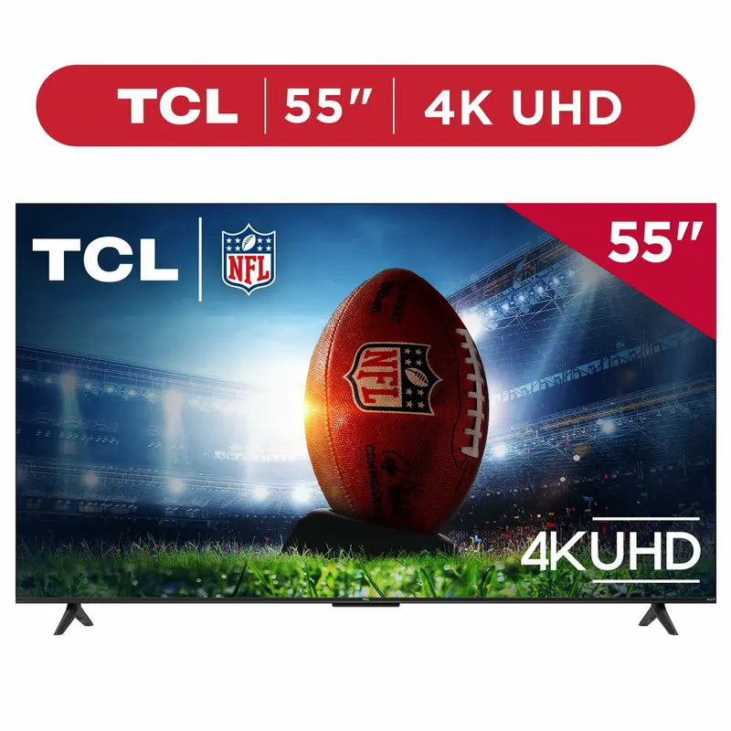 TCL 55″ 4-Series 4K UHD HDR Smart TV with Roku, Voice Control & 4 HDMI Inputs