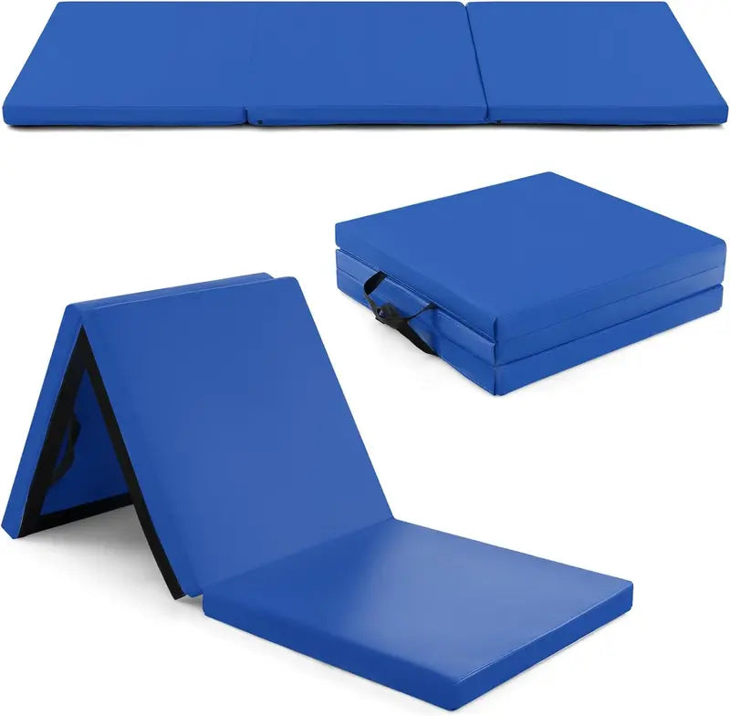 6′ x 2′ Tri-Fold Exercise Mat  2-Inch Dense Foam Tumbling Pad with Integrated Carrying Handles