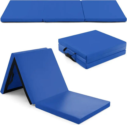 6′ x 2′ Tri-Fold Exercise Mat  2-Inch Dense Foam Tumbling Pad with Integrated Carrying Handles