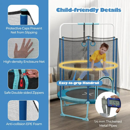 60-Inch Kids’ Trampoline with 3-in-1 Toddler-Safe Configuration