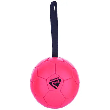 Gappay Leather Soccer Ball Tug Toy with Handle, 6.25″ Diameter, Adjustable Firmness, Organic Leather