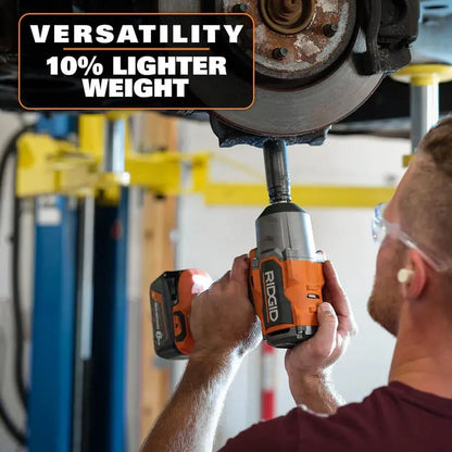 RIDGID 18V Brushless Cordless 4-Mode 1/2 in. High-Torque Impact Wrench with (2) 4.0 Ah Batteries, Charger, and Bag R86212B-AC93044SBN