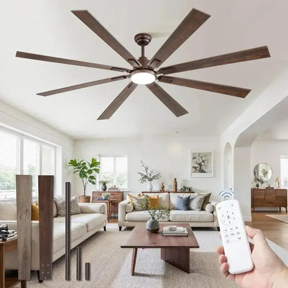 Zmishibo 72-Inch Ceiling Fan with Integrated Light & Remote Control  Indoor/Outdoor Rated