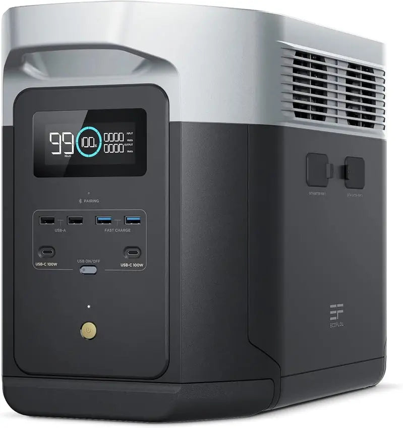 EcoFlow Delta 2 Max Solar Generator  2400W Pure Sine Wave Inverter, Expandable Battery System