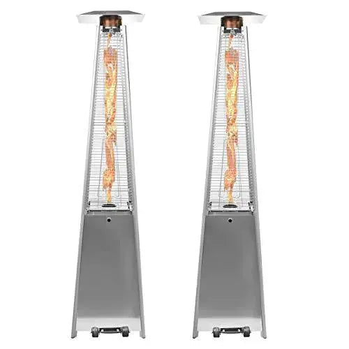 Dual 40,000 BTU Propane Patio Heater Set  Pyramid-Style Outdoor Heating Units