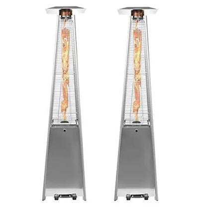 Dual 40,000 BTU Propane Patio Heater Set  Pyramid-Style Outdoor Heating Units