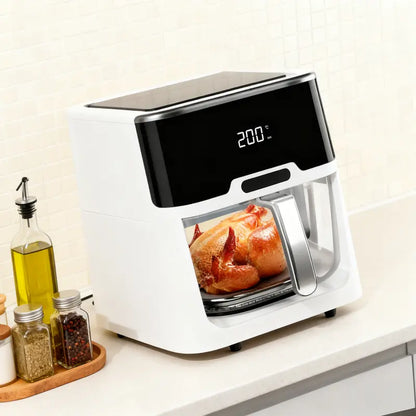 5L Voice-Activated & Touch-Controlled Air Fryer  Sleek White Finish