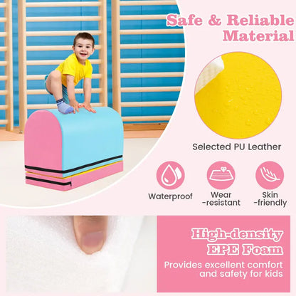 Mailbox-Style Tumbling Mat  Gymnastics Vaulting Box with Detachable Foam Mat & Carry Handle