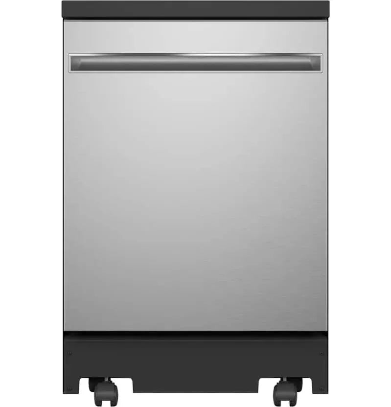 GE Portable Stainless Steel Dishwasher  24-Inch, Sanitizing Cycle Included