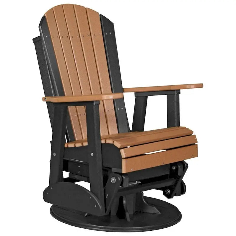 All-Weather Poly Lumber Adirondack Swivel Glider  Rust-Resistant Outdoor Seating
