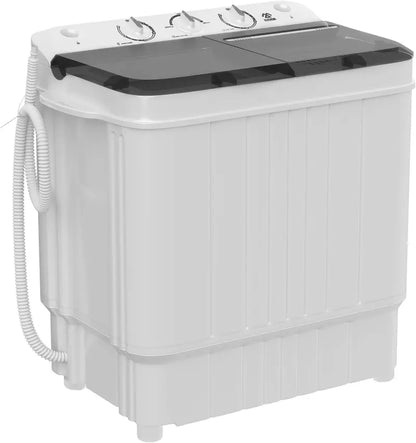 Portable Washing Machine  Twin Tub 17.6lbs, 11lbs Washer & 6.6lbs Spinner with Drain Pump for Apartments, Dorms, RVs