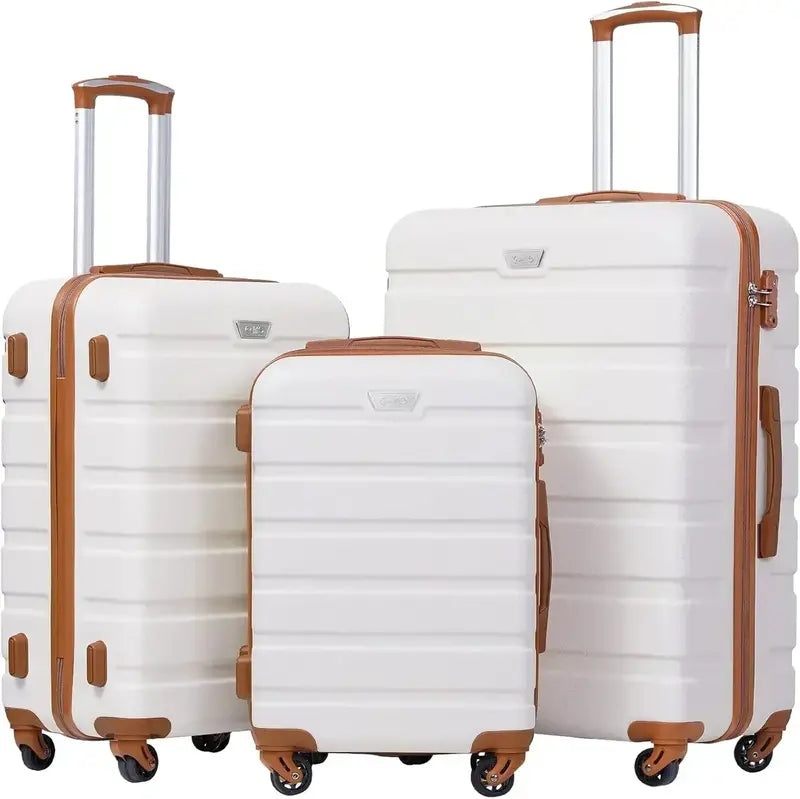 Coolife 3-Piece Lightweight Spinner Luggage Set  Hardshell Suitcases with TSA Locks