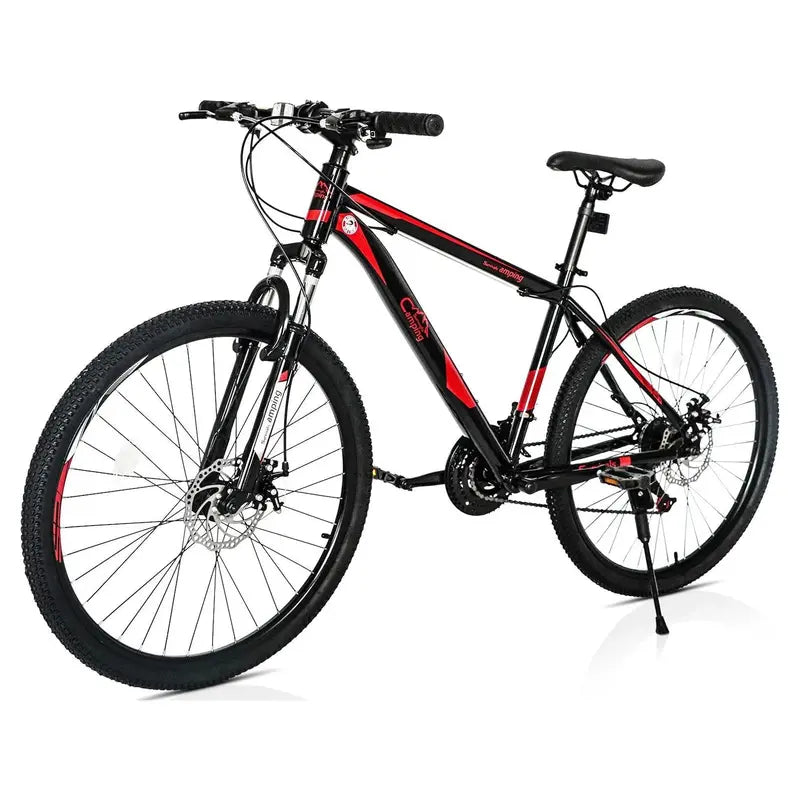 CamPingSurvivals 26″ Lightweight 21-Speed Mountain Bike  Unisex Fitness & Commuting Design (Red/Black)